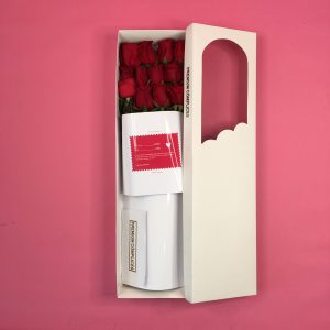 CAJA PREMIUM LARGA 70X10 DE 12 ROSAS PREMIUM