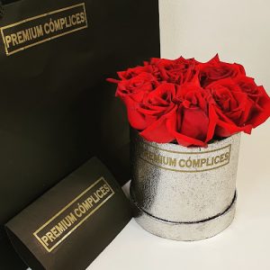 BOX PREMIUM PLATA DE ROSAS ROJAS