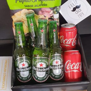 Box premium con papas artesanas más cerveza y gaseosa